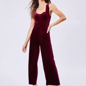 Velvet Dark Red Jumpsuit XL